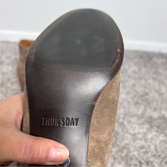 Thursday Everyone Block Heel Suede Ankle  Boots - Picture 6 of 8